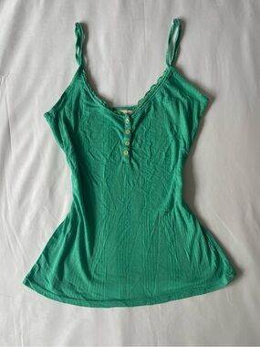 Victoria's Secret Emerald Green Ribbed Henley Cami